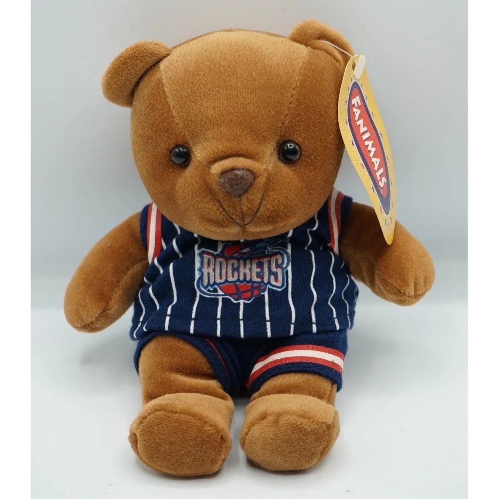 Vintage Teddy Bear ~ Houston Rockets of the 90s ~ Brown ~ 8